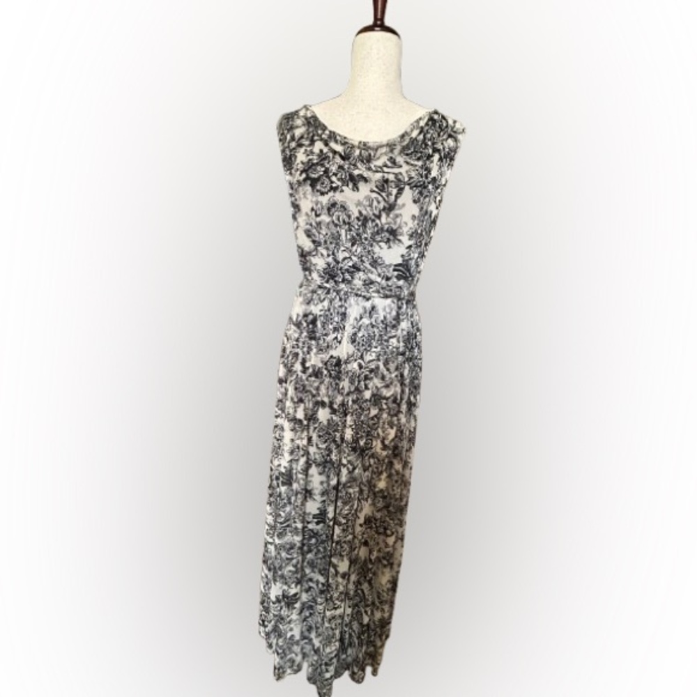 Black & Ivory Enchanted Floral Mesh Maxi Dress NWT Size 12 Fairy Whimsy Goth - Picture 4 of 9